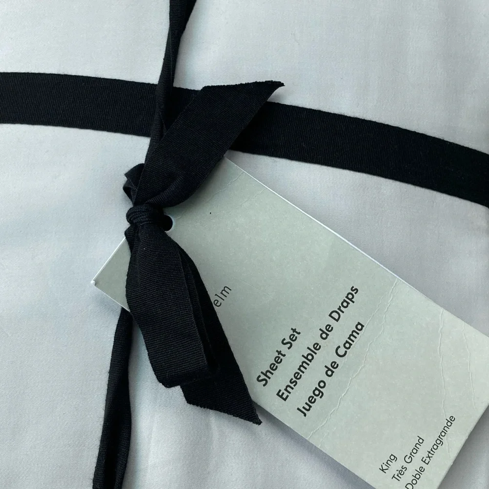 New West Elm Silky TENCEL King Sheet Set in Frost Gray